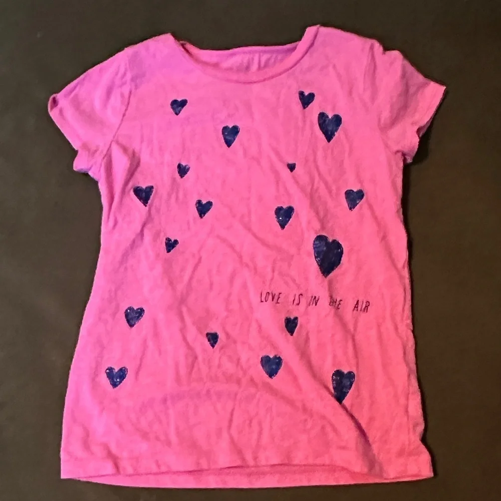 OshKosh B'gosh Pink Tee with Blue Hearts
